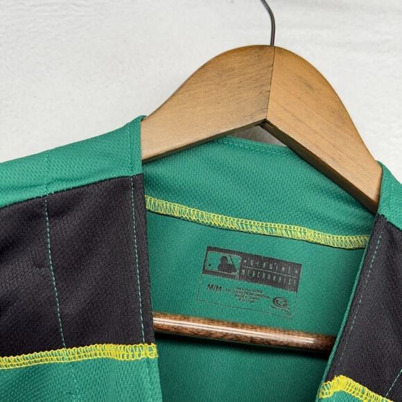 Detroit Tigers Jersey Men's Medium Green Embroidered Stitched St pattys Sewn - Picture 6 of 9